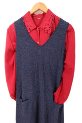 שמלת סריג סרפן בכחול- S-M